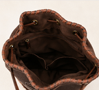 Boot Stitch Bucket Purse | Tooled Leather Western Bucket Bag | Branding Iron Western Wear