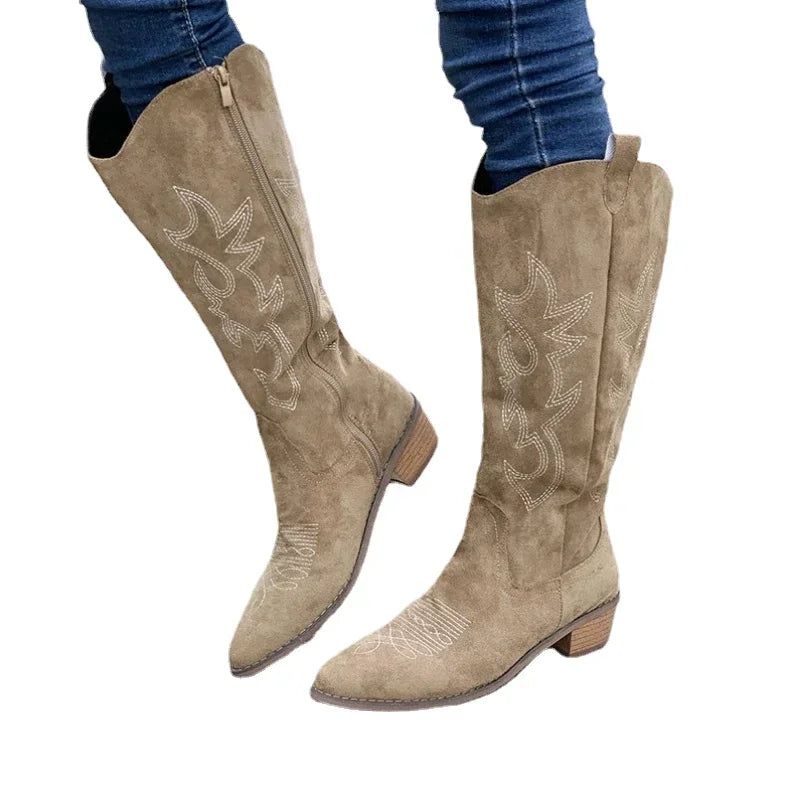 Women's Knee-High Western Cowboy Boots — product image