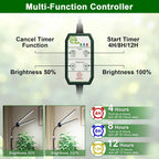 Full Spectrum LED Floor Grow Light for Indoor Plants, Dimmable with Timer, Adjustable Height 17-62", 6000K White Light