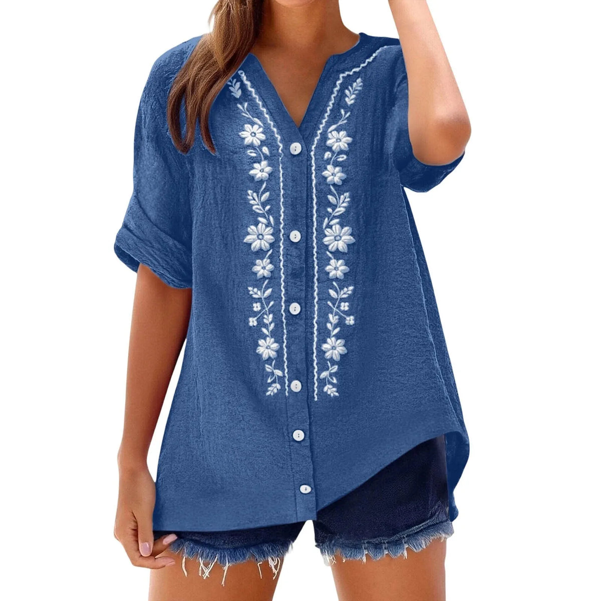 Women's Relaxed Embroidered Tunic Top