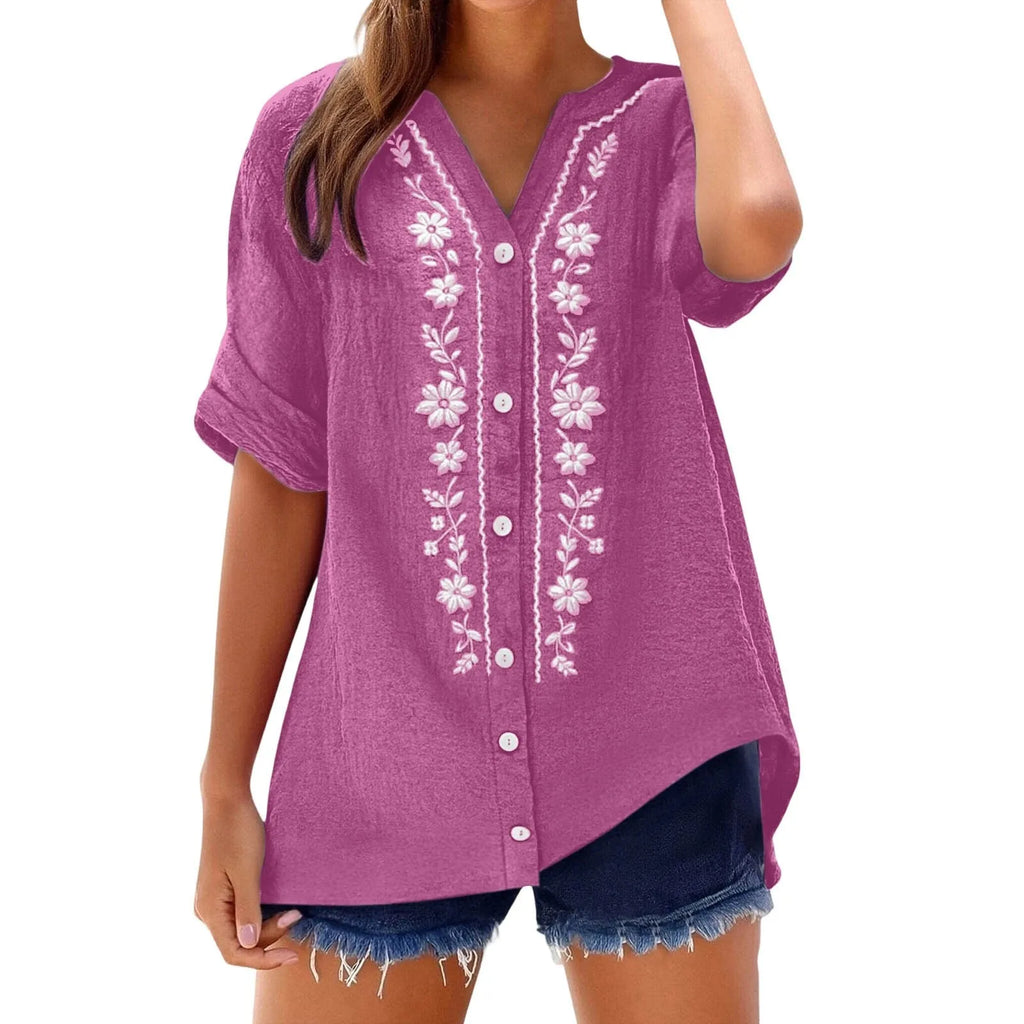 Women's Relaxed Embroidered Tunic Top