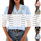 Women's Floral Embroidered Short-Sleeve Blouse
