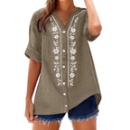Women's Relaxed Embroidered Tunic Top