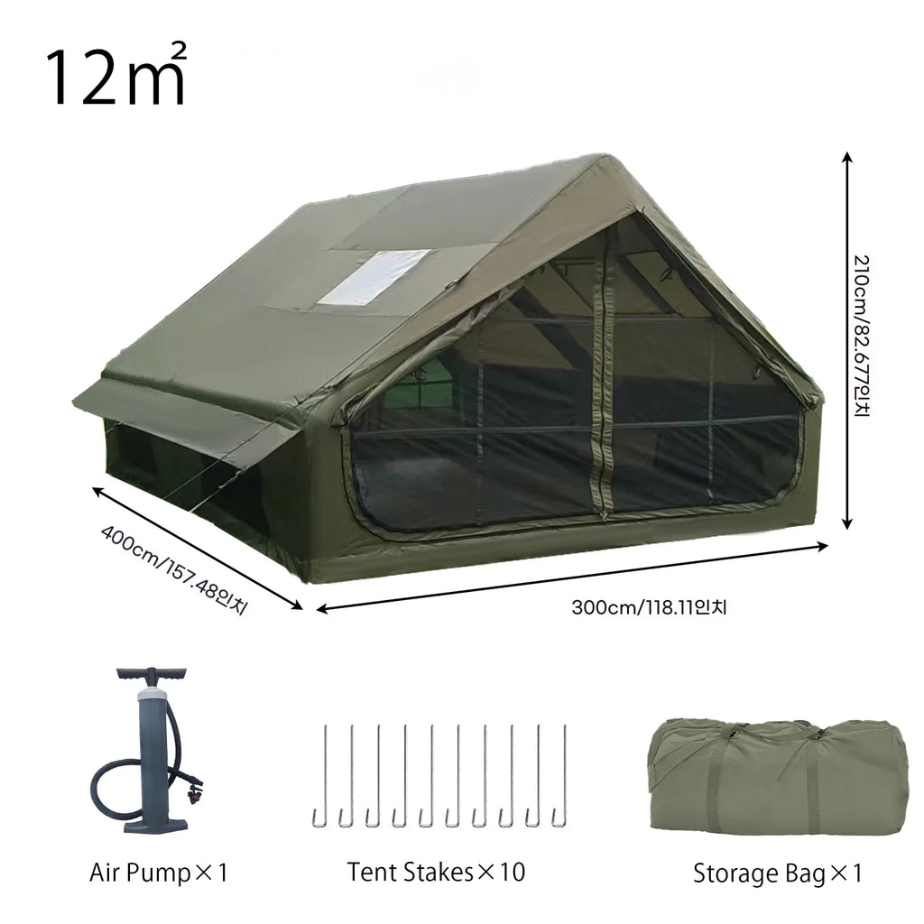 PAKICETUS Inflatable camping tent 4-8 people with windows portable water-resistant camping tent  Four season tents