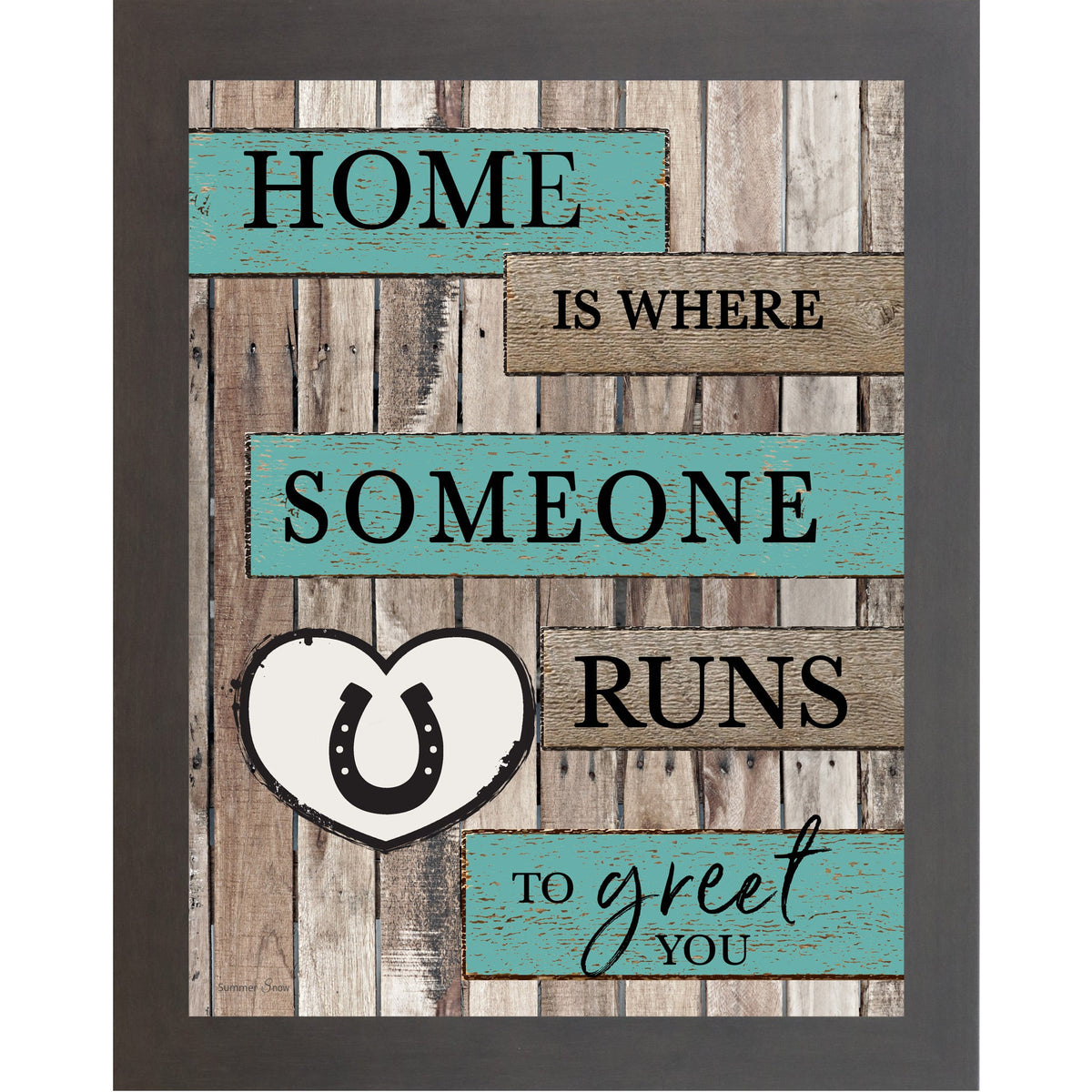 Home Is Where Someone Runs to Greet You Wall Art – Rustic Horse Farmhouse Decor (SB229)