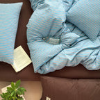 Blue Striped Duvet Cover Set