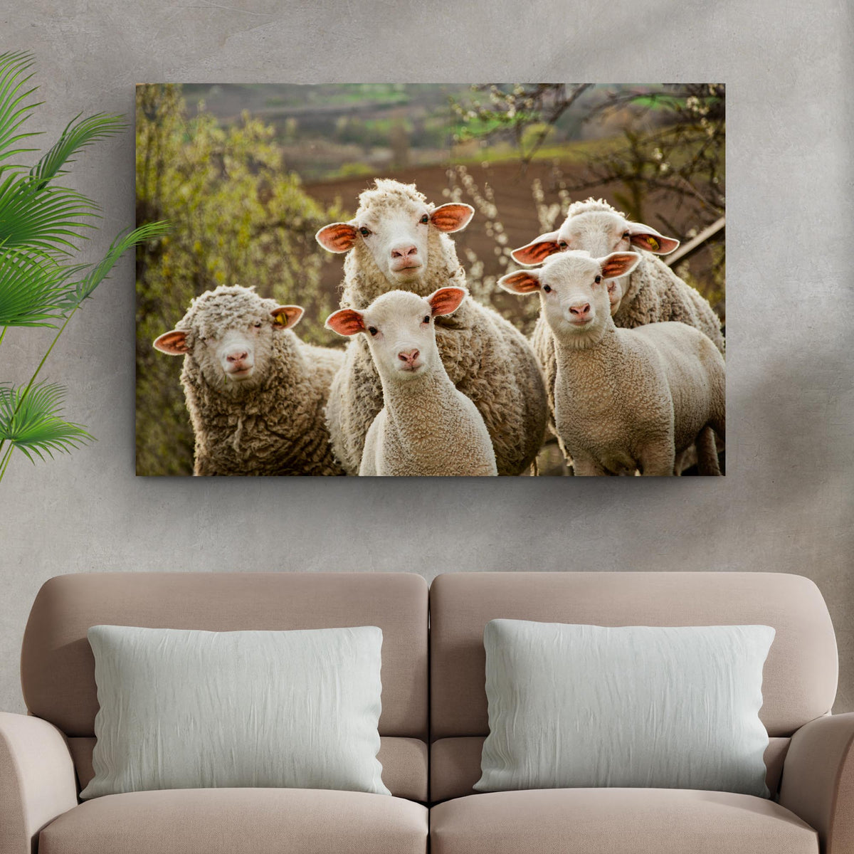 Curious Sheep Canvas Wall Art — product image