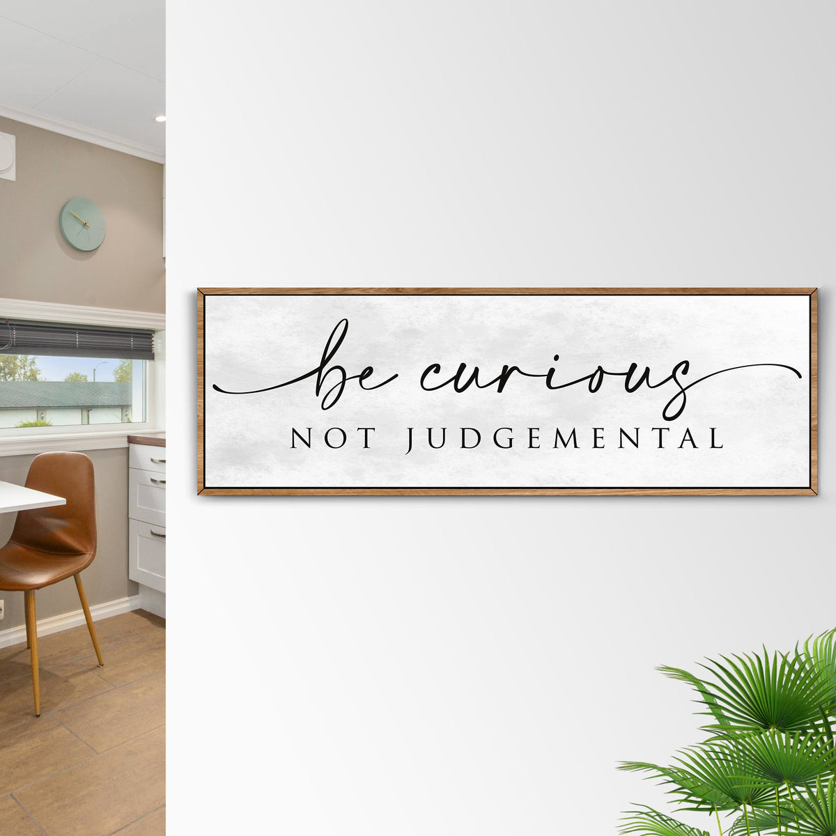 Be Curious Not Judgemental Sign | Inspirational Quote Sign | Modern Farmhouse Decor | Motivational Home Decor | Office Canvas Wall Art (ETSY) — product image