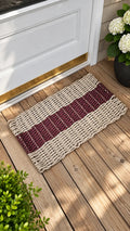 Tan & Burgundy Lobster Rope Doormat — product image