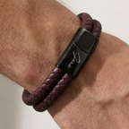 Men's Genuine Leather Double Strap Dublin Bracelet