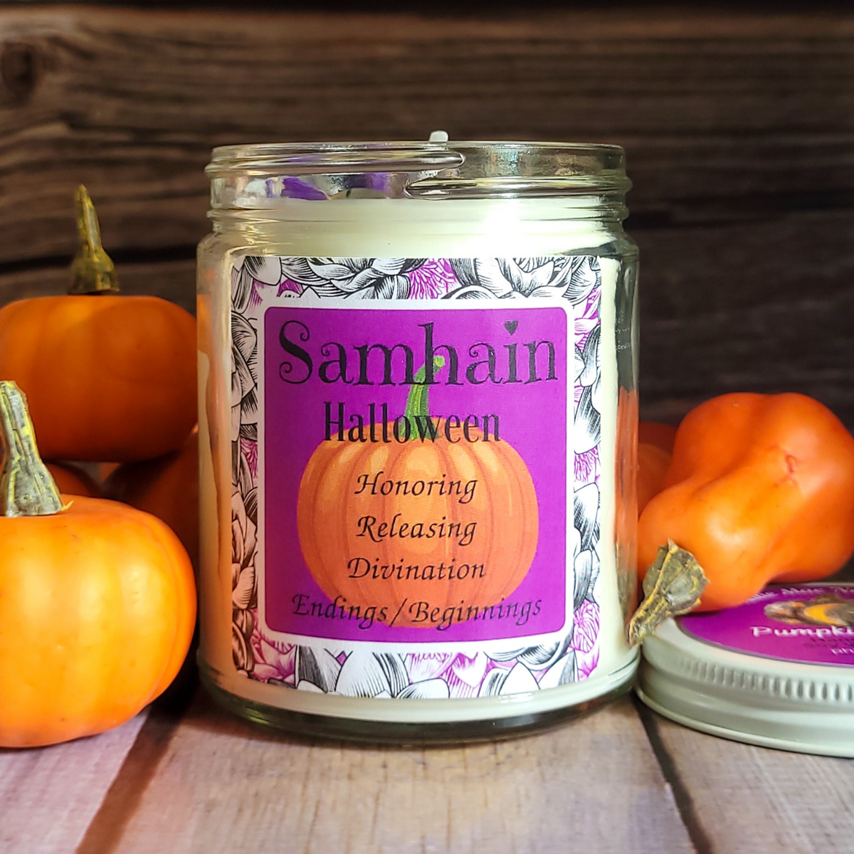 Samhain Ritual Candle – Pumpkin Spice Soy Candle for Protection, Reflection & Autumn Rituals — product photo 11