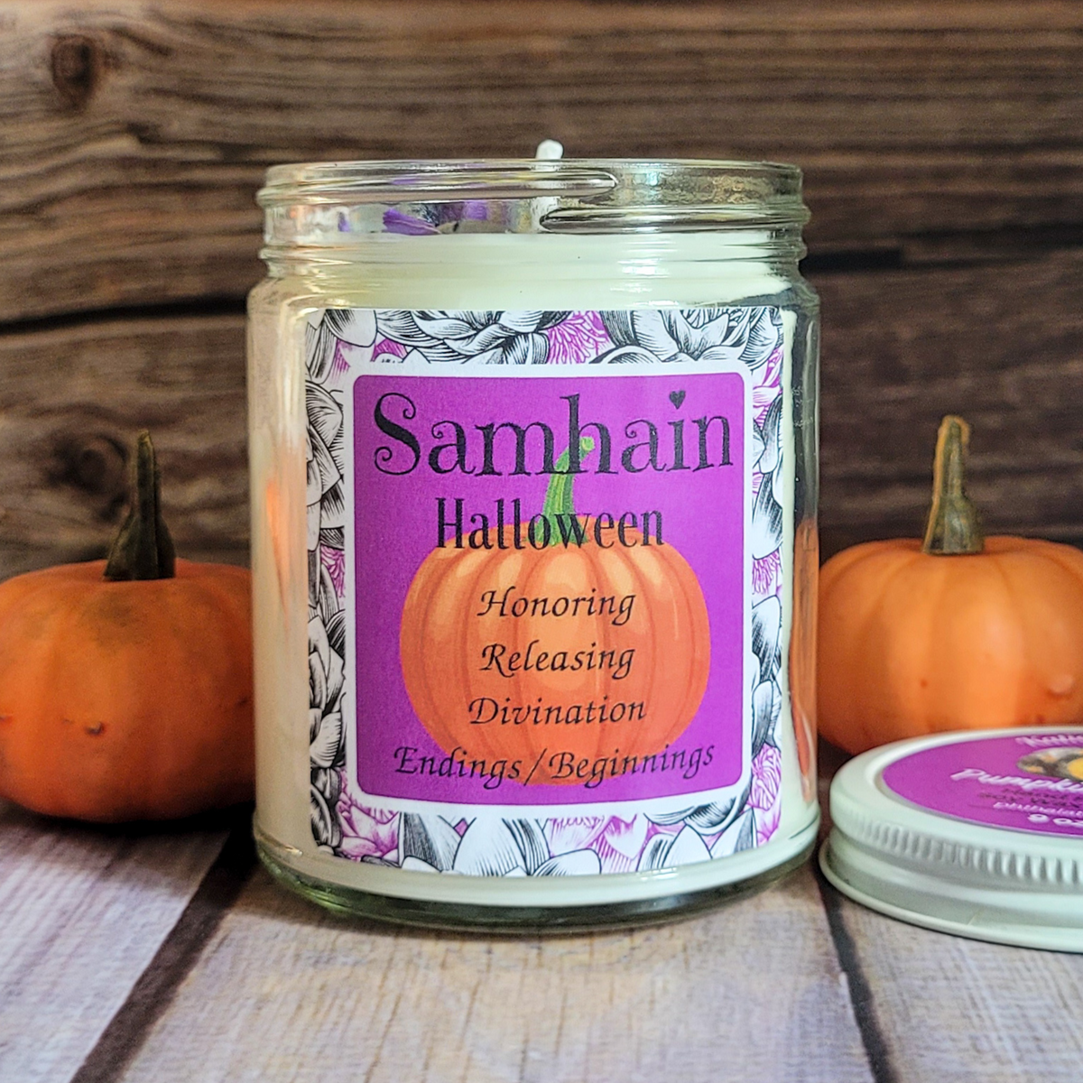 Samhain Ritual Candle – Pumpkin Spice Soy Candle for Protection, Reflection & Autumn Rituals — product photo 2