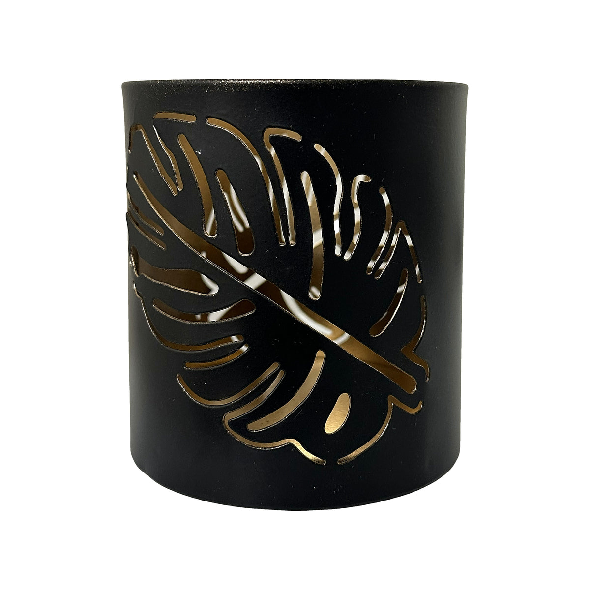 Vibhsa Leaf Votive Candle Holder | 4.4", Laser-Cut, Rustic Finish — product image