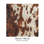 Baha Ranch Brown Cow Hide Print Velvety Soft Throw Pillow Case Made in America