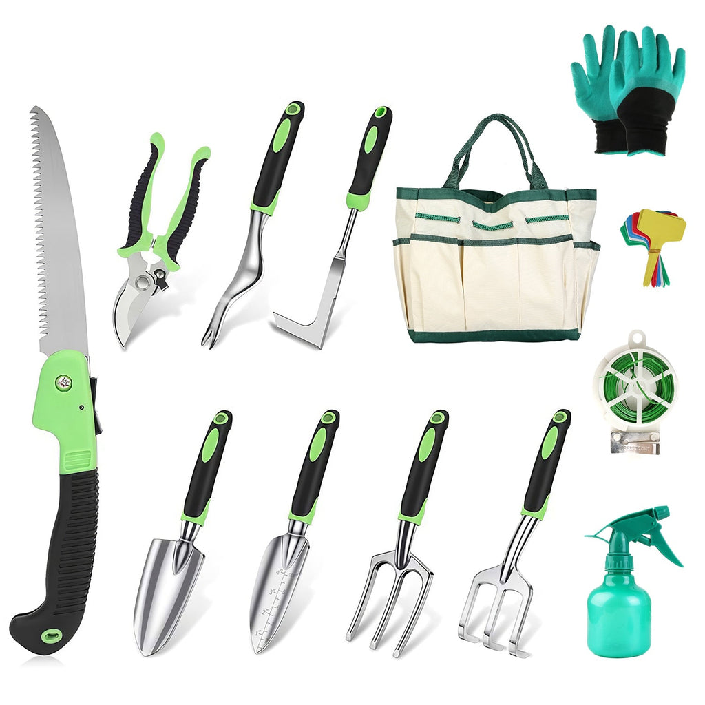 13Pcs Garden Tool Set Aluminum Alloy Gardening Hand Tools Starter Kit With Garden Bag Heavy Duty Outdoor Hand Tools With Non-Slip Ergonomic Handl — product image