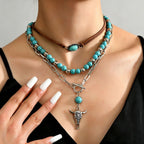 Fashionable Western-style Turquoise Jewelry Set — product image