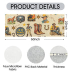 Baha Ranch Vintage Cowboy Collage Rug Runner Indoor 60" x 22" Made in America