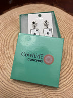 Ace of Spades Western Earrings with Faux Turquoise — 2" Drop