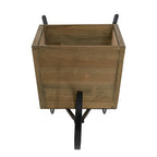 Farmhouse Wheelbarrow Planter with Flower Market Sign - Wood & Iron