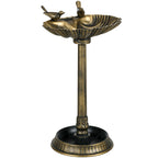 Antique Bird Bath with Pedestal Planter Base - Bronze Finish