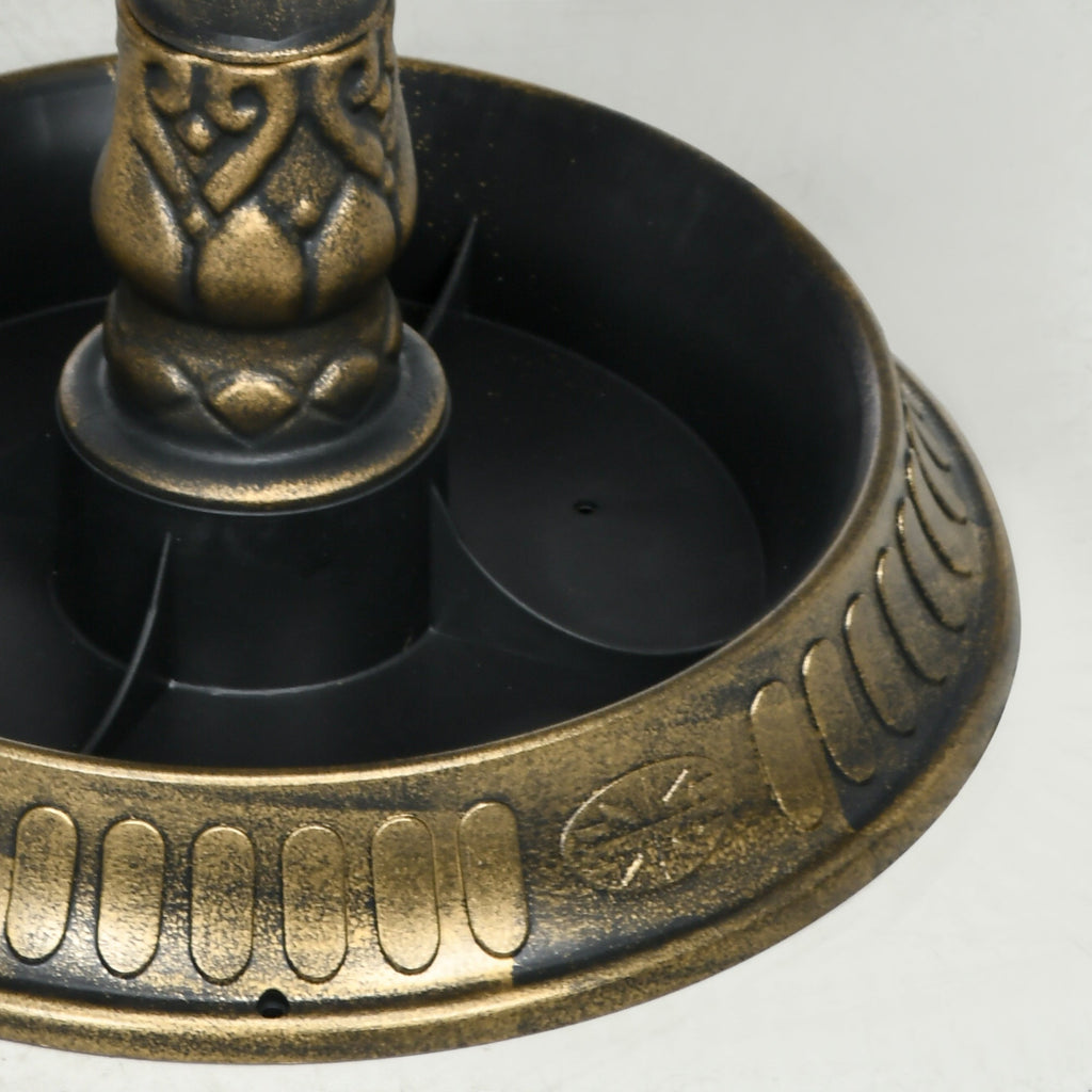 Antique Bird Bath with Pedestal Planter Base - Bronze Finish