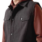 Ariat Men's Canvas Rancher Vest – Insulated Flannel-Lined Western Outdoor Vest