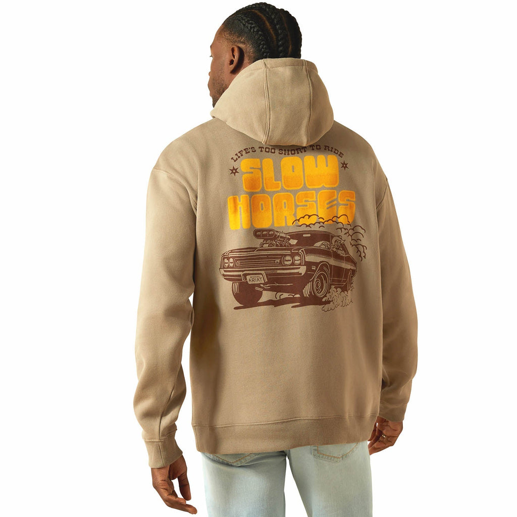 Ariat Mens Sendero "Slow Horses" Graphic Hoodie – Relaxed Fit Brushed Fleece Pullover — product image