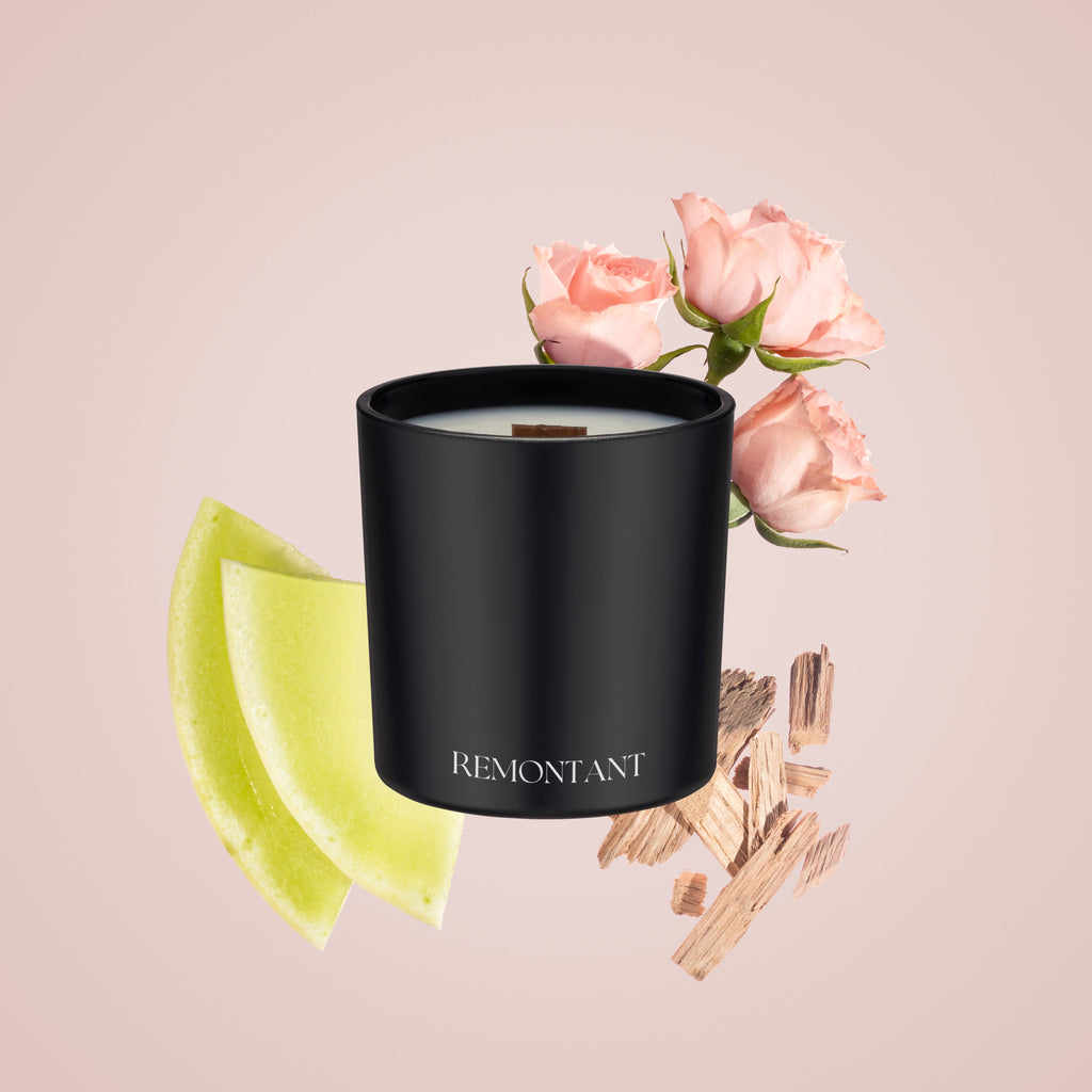 Melon Rose Candle | Honeydew ~ Rose ~ Beechwood | Wood Wick Candle — product photo 3