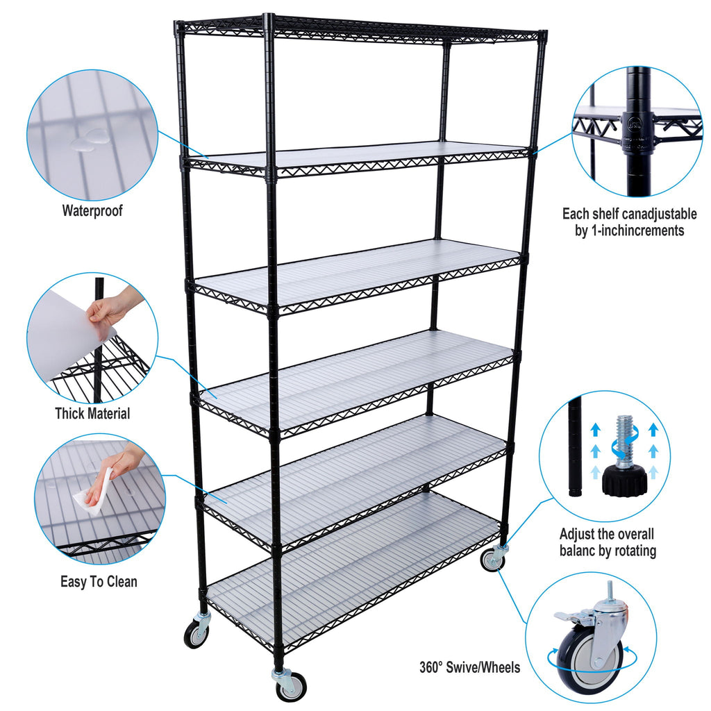 6 Tier Heavy Duty Metal Shelf Wire Shelving Unit