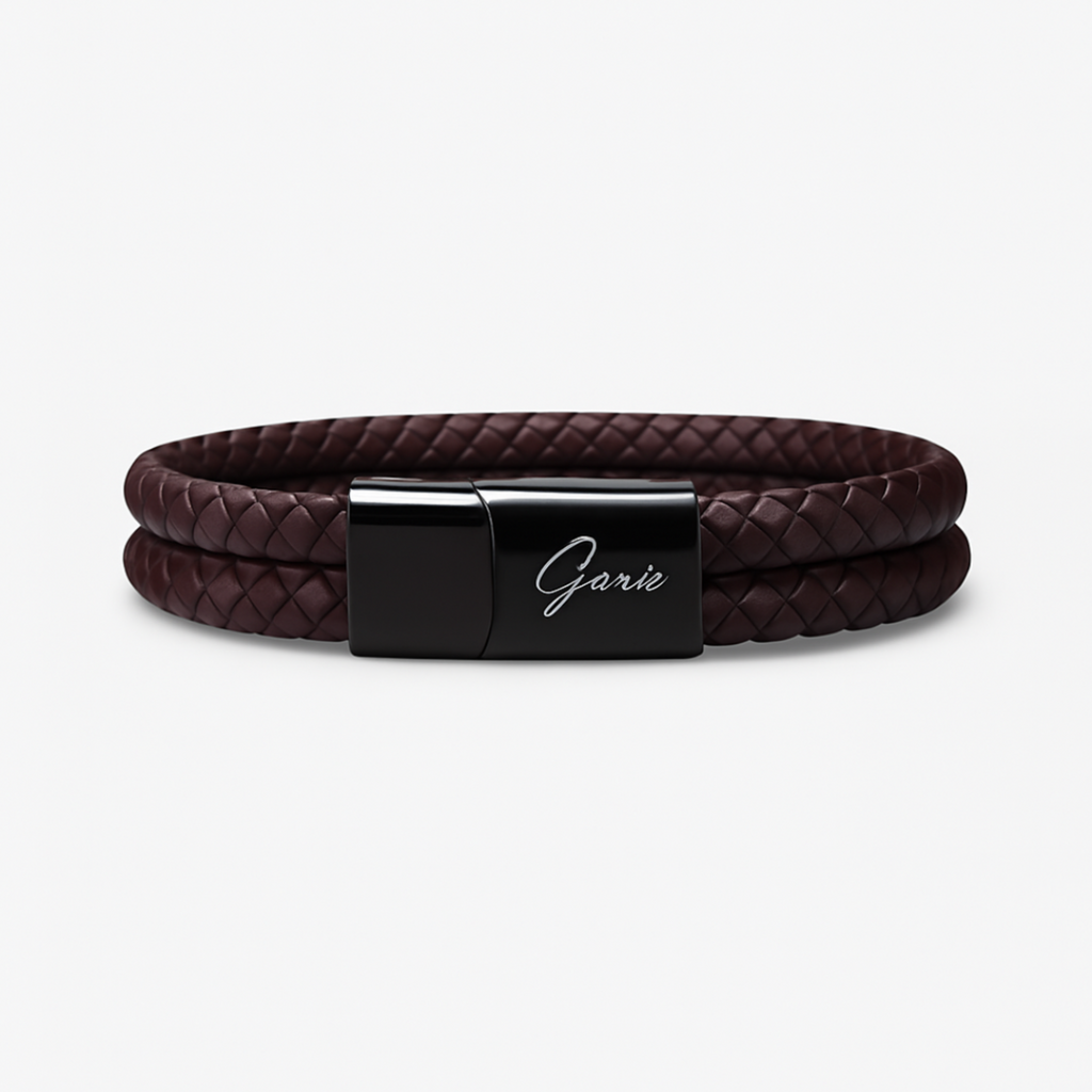 Men's Genuine Leather Double Strap Dublin Bracelet