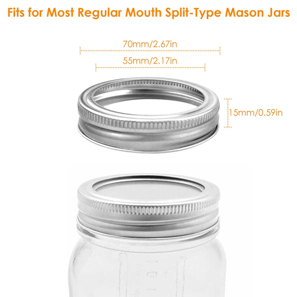 24 Pcs Regular Mouth Canning Jar Metal Rings Split-Type Jar Bands Replacement Fits For Ball Kerr Mason Jars