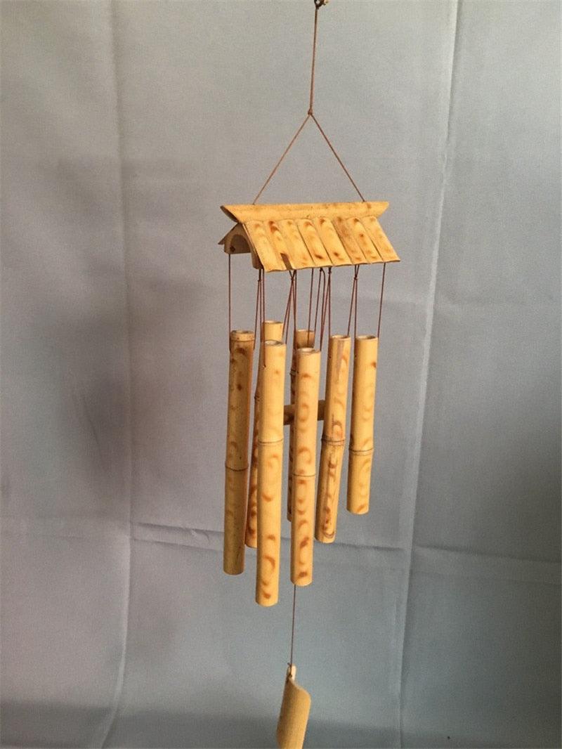 Bamboo Wind Chimes Pendant Balcony Outdoor Yard Garden Home Handmade Craft Wind Chimes With Rotating Hook Outdoor Decor Wind Chimes for Garden Patio Yard Home Antique Tubes Bell Handmade Wind Chime Wall Hanging Crafts Gift