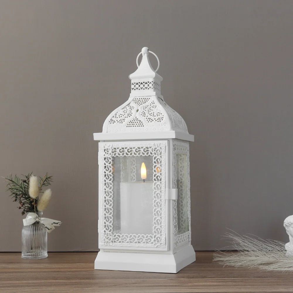 13'' High Decorative Hanging Lantern (Cream)