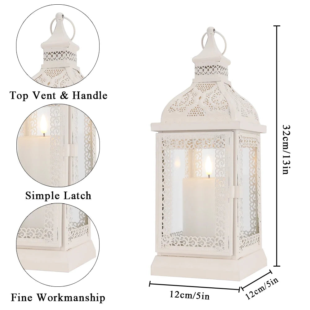 13'' High Decorative Hanging Lantern (Cream)