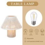 Set of 2 Woven Cotton Rope LED Cordless Table Lamp