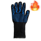BBQ Gloves Silicone Heat-Resistant Glove Kitchen Microwave Oven Mitts 500 800 Degree Fireproof And Non-Slip Barbecue Gloves  Kitchen Gloves Long Wrist Protect Non-Slip Silicone for Barbecue Cooking