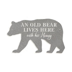 Bear Metal Sign - Old Bear & His Honey Rustic Outdoor Metal Wall Art for Cabin Decor & Porch Welcome