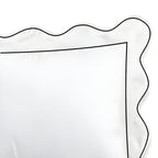 400TC Cotton Scallop Embroidery & Border Sateen Solid Duvet Cover Set