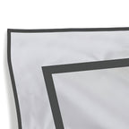 400TC Embroidery & Border Cotton Sateen Solid Duvet Cover Set