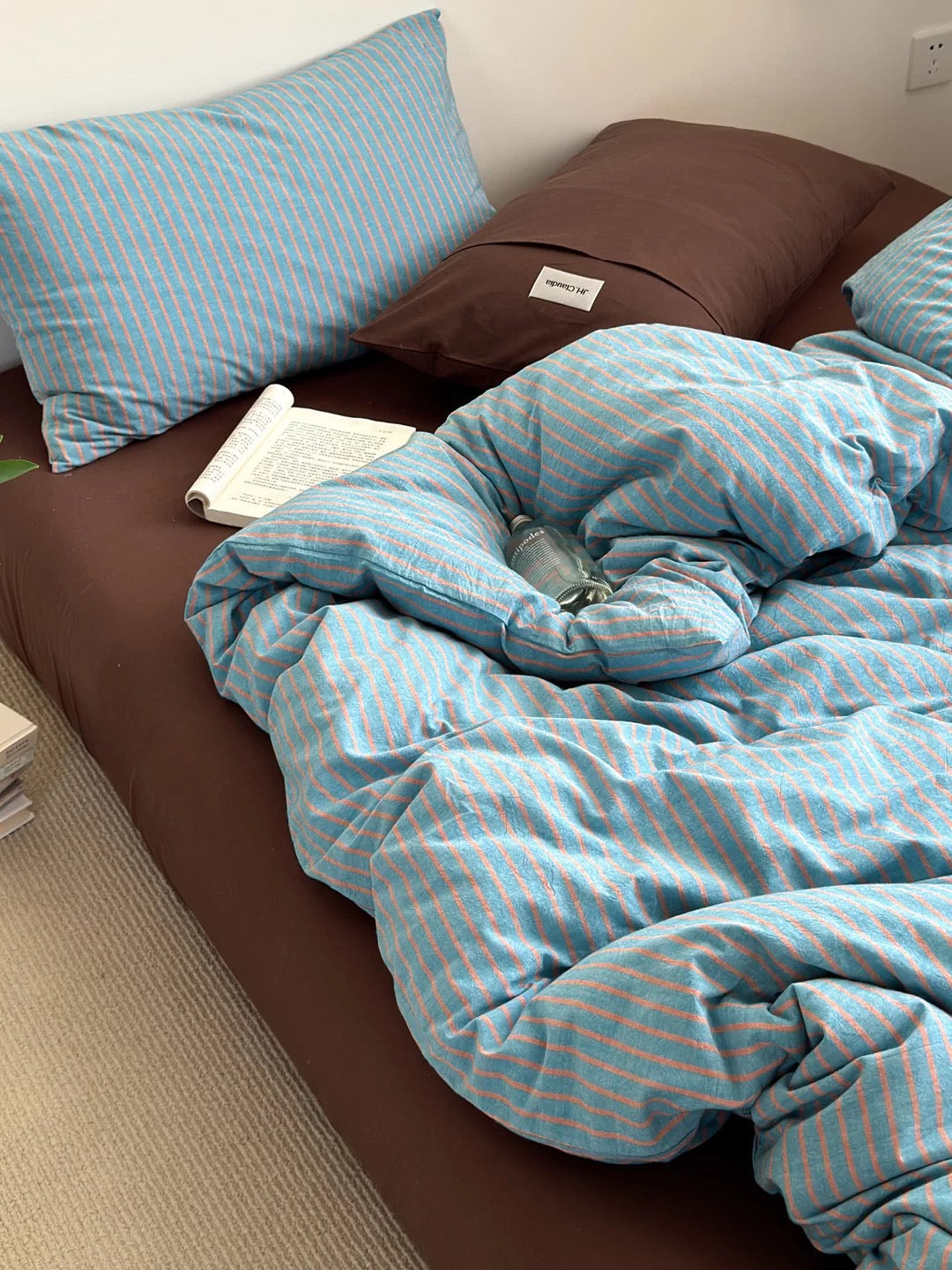 Blue Striped Duvet Cover Set