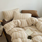 Brown Plaid Duvet Cover Set