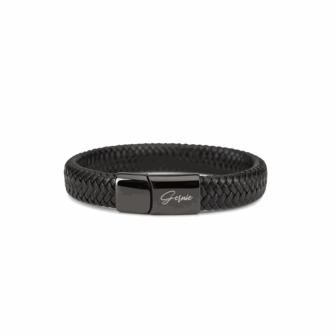 Men's Genuine Braided Leather Berkeley Bracelet