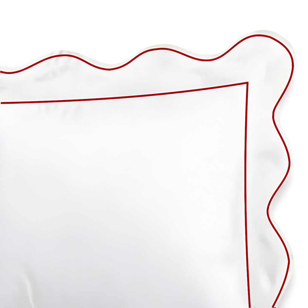 400TC Cotton Scallop Embroidery & Border Sateen Solid Duvet Cover Set