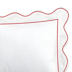 400TC Cotton Scallop Embroidery & Border Sateen Solid Duvet Cover Set