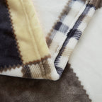 Tache Buttermilk Fall Yellow Brown Farmhouse Super Soft Plaid Patchwork Throw Blanket (4026)