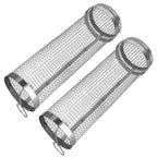 2Pcs 3.42x11.61Inch Portable BBQ Rolling Basket Round Stainless Steel Grill Mesh Barbecue Net Tube with Removable Cover Outdoor Camping — product image