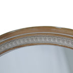 30" Round Solid Wood Farmhouse Wall Mirror - Rustic Boho Circle Mirror