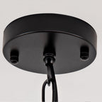 Farmhouse Lantern Chandelier 4-Light with Wrought Iron Accents - Matte Black