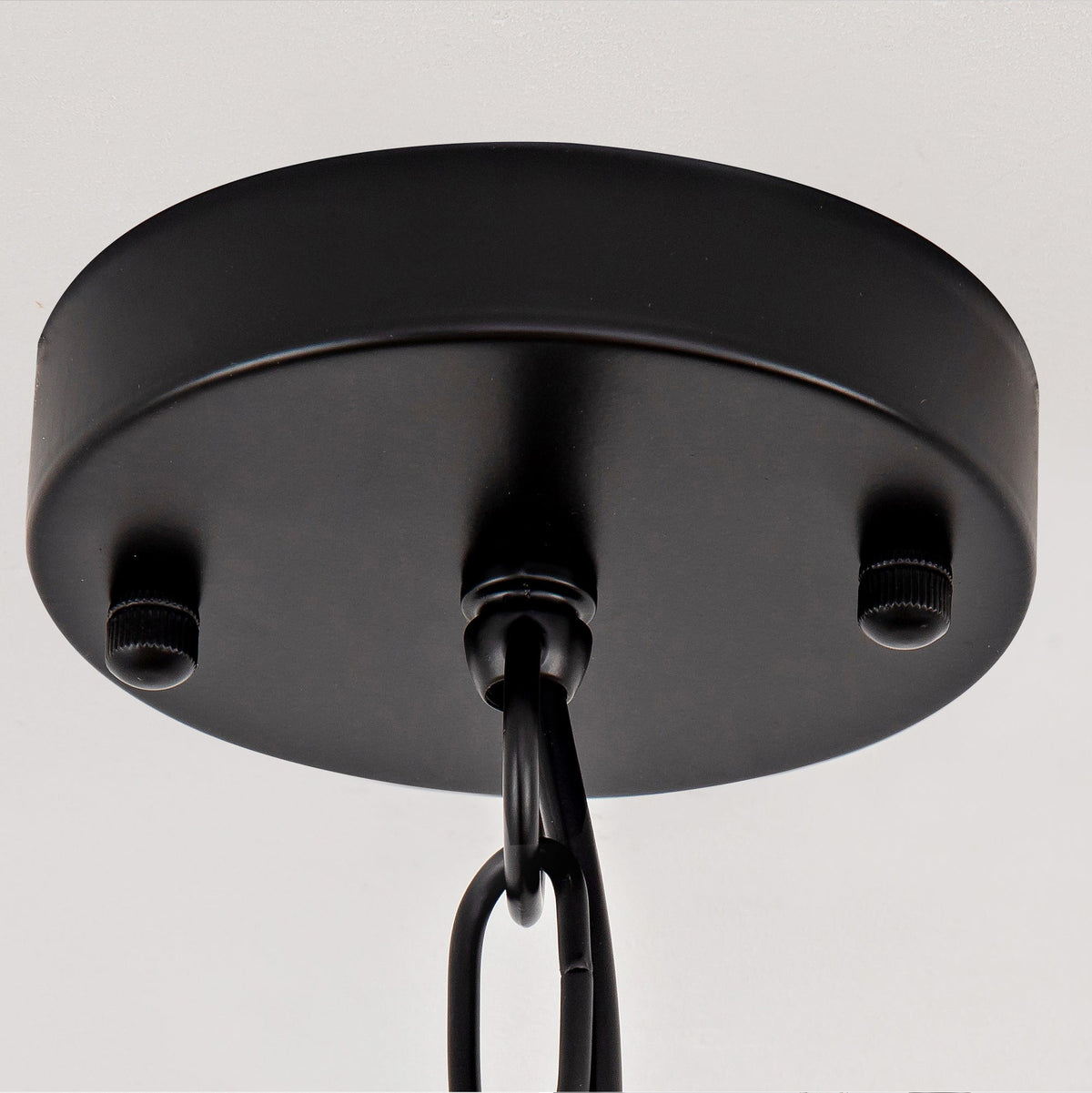 Farmhouse Lantern Chandelier 4-Light with Wrought Iron Accents - Matte Black
