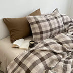 Brown Plaid Duvet Cover Set